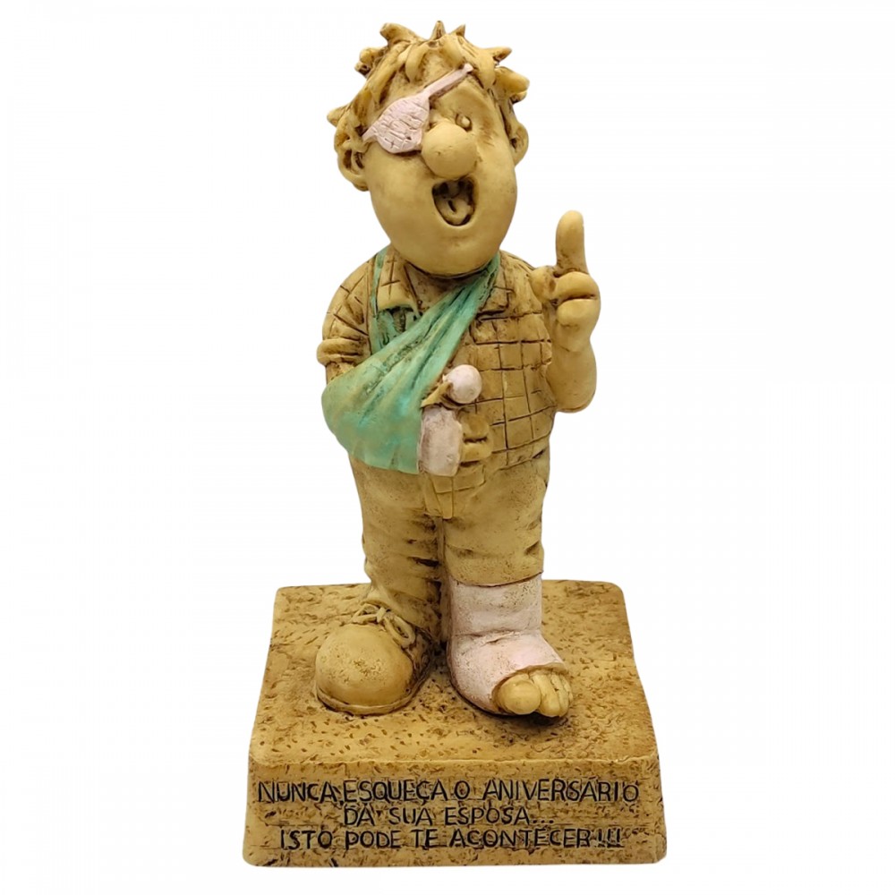 BONECO DE RESINA COM FRASE REF: NP212W