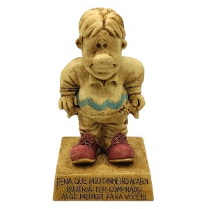 BONECO DE RESINA COM FRASE REF: NP212X