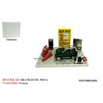 MECÂNICA EM MINIATURA C/ RELÓGIO. TAM: 11X7X6.5CM