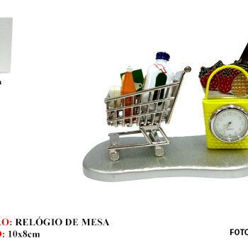 KIT MERCADO EM MINIATURA C/ RELÓGIO. TAM: 11X5.5X8.3CM