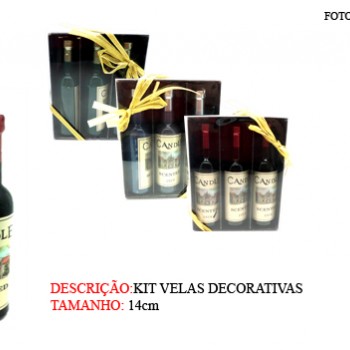 KIT C/3 VELAS DECORATIVA. TAM: 3X3X14CM