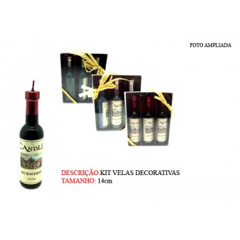 KIT C/3 VELAS DECORATIVA. TAM: 3X3X14CM