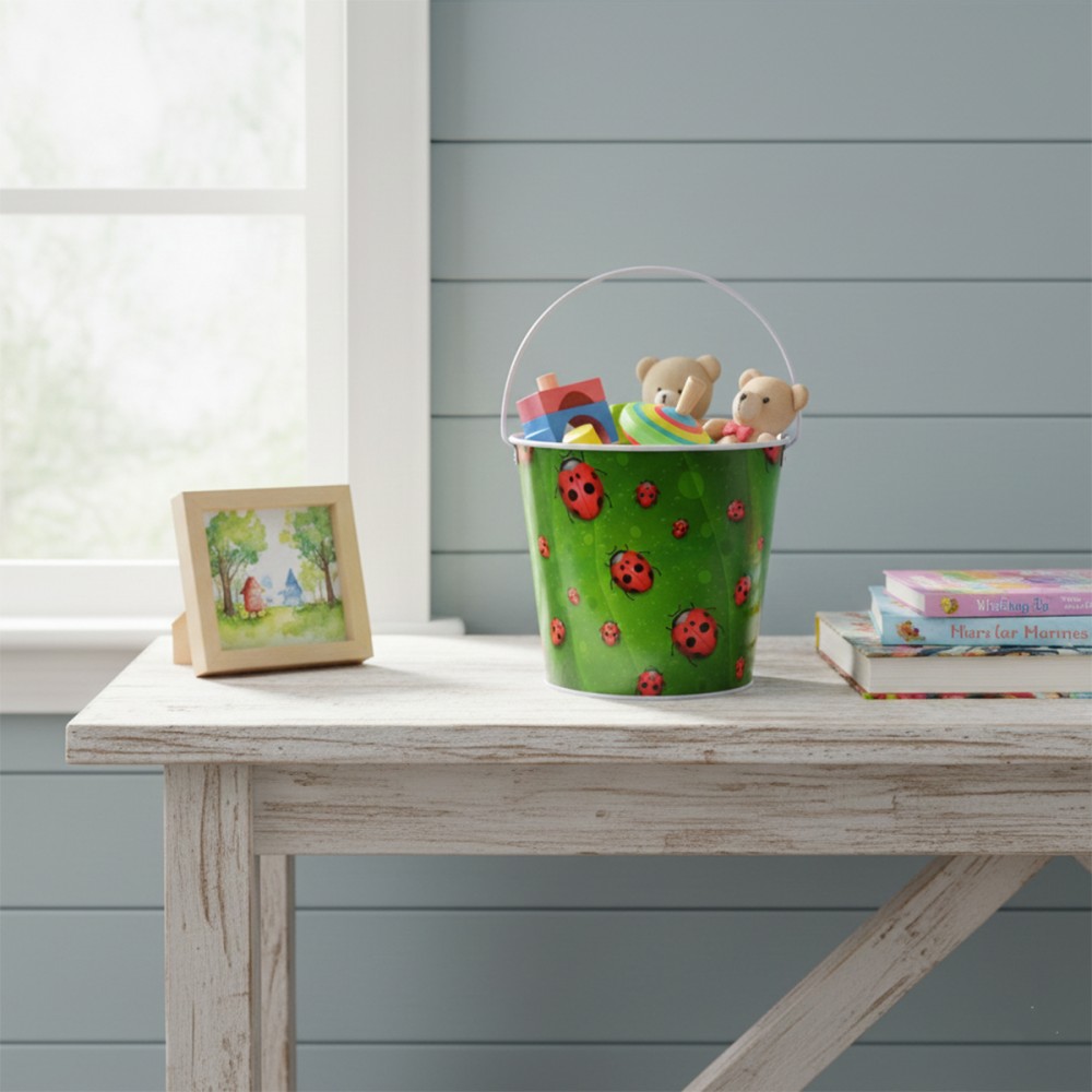 CESTO DECORATIVO ESTAMPADO DE METAL REF: DSC01760