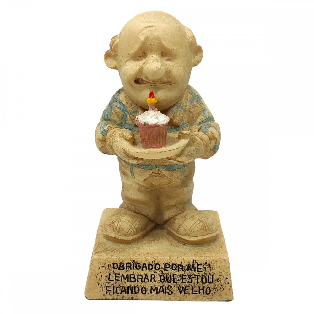 BONECO DE RESINA COM FRASE REF: NP213B