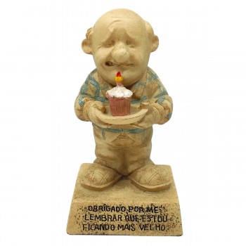 BONECO DE RESINA COM FRASE REF: NP213B