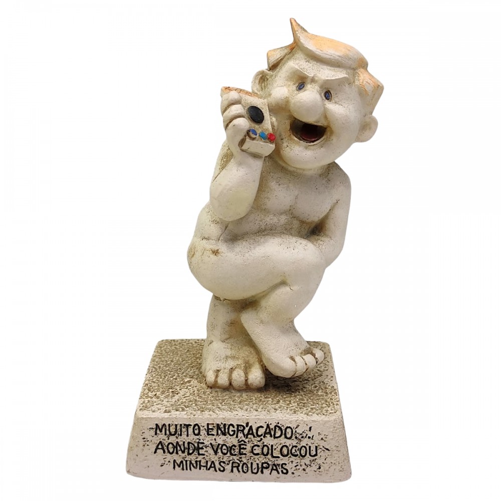 BONECO DE RESINA COM FRASE REF: NP213D