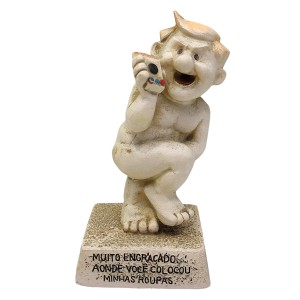 BONECO DE RESINA COM FRASE REF: NP213D