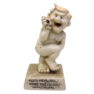 BONECO DE RESINA COM FRASE REF: NP213D