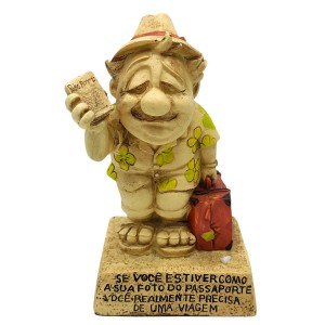 BONECO DE RESINA COM FRASE REF: NP213F