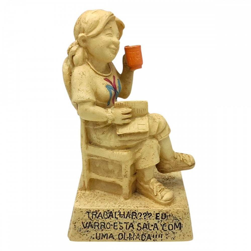 BONECO DE RESINA COM FRASE REF: NP213H