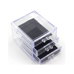 ORGANIZADOR EM ACRÍLICO C/3 DIVISÓRIAS. TAM: 11.5x13.5x10cm