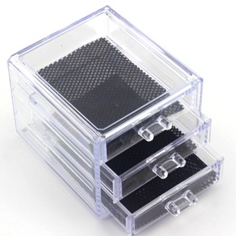 ORGANIZADOR EM ACRÍLICO C/3 DIVISÓRIAS. TAM: 11.5x13.5x10cm