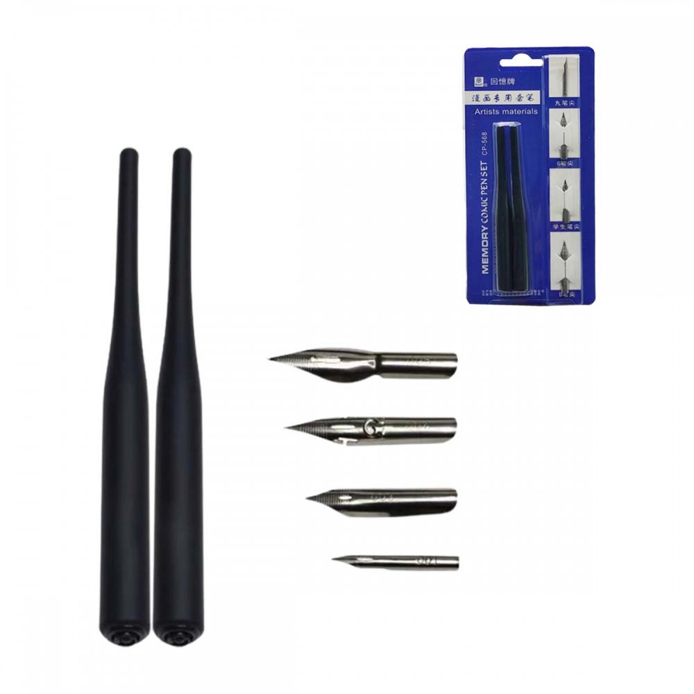 KIT 2 SUPORTE + 4 PONTAS EM METAL PARA ESCRITA ARTÍSTICA REF: 568-4