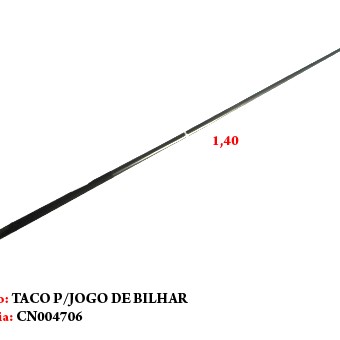 TACO DE BILHAR EM MADEIRA. TAM: 148CM