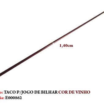TACO DE BILHAR EM MADEIRA. TAM: 148CM