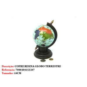 COFRE DE GLOBO TERRESTRE EM RESINA
