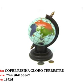 COFRE DE GLOBO TERRESTRE EM RESINA