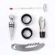 KIT VINHO COM 6 PEÇAS EM MADEIRA E METAL  REF: 700052-2