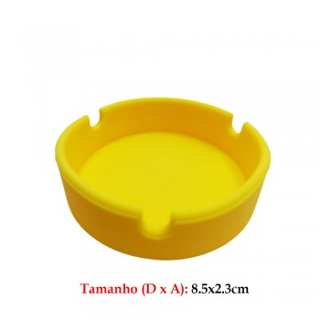 CINZEIRO REDONDO DE PLASTICO AMARELO CINZEIRO REDONDO DE PLASTICO AMARELO