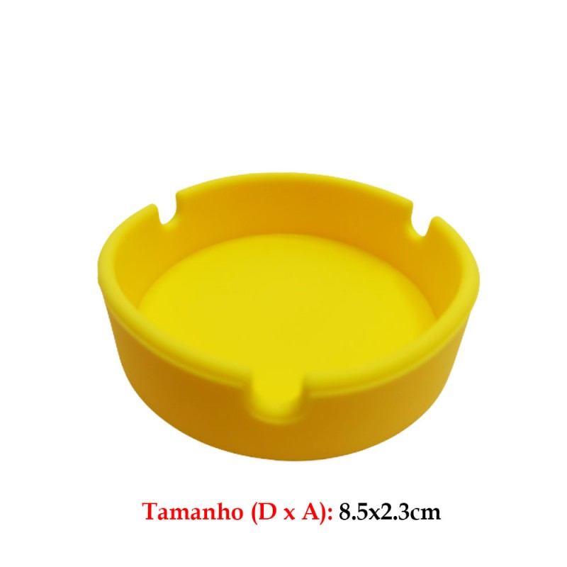 CINZEIRO REDONDO DE PLASTICO AMARELO