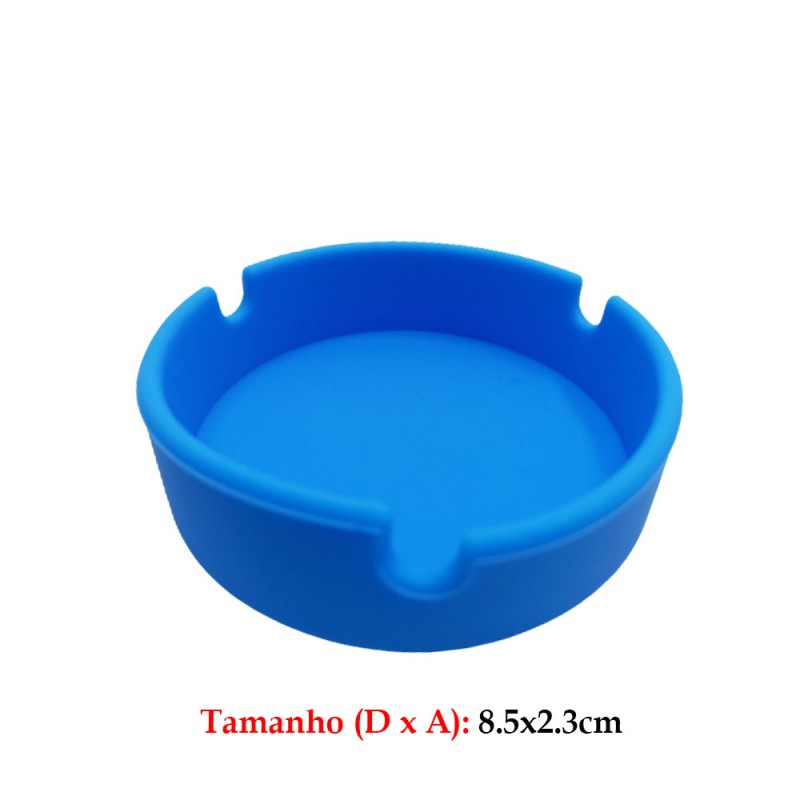 CINZEIRO REDONDO DE PLASTICO AZUL