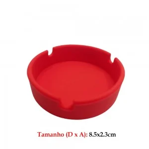CINZEIRO REDONDO DE PLASTICO VERMELHO