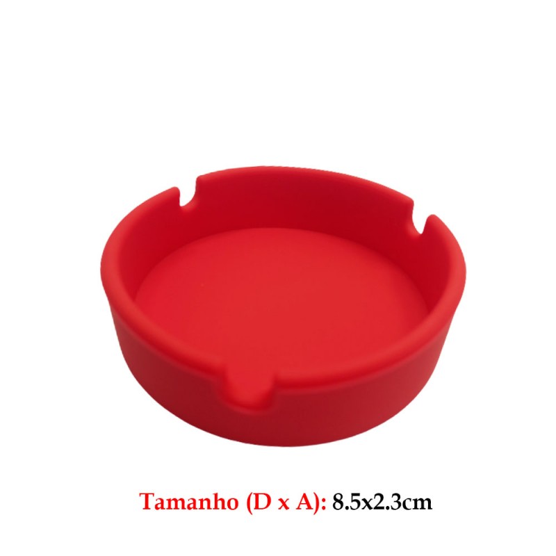 CINZEIRO REDONDO DE PLASTICO VERMELHO