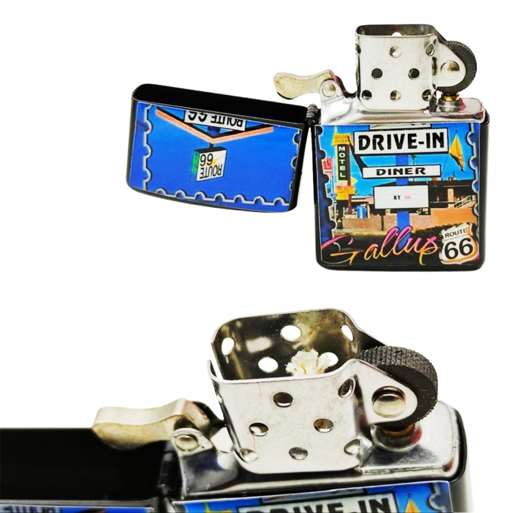 ISQUEIRO DE FLUIDO EM METAL ESTAMPADO REF: JT8801