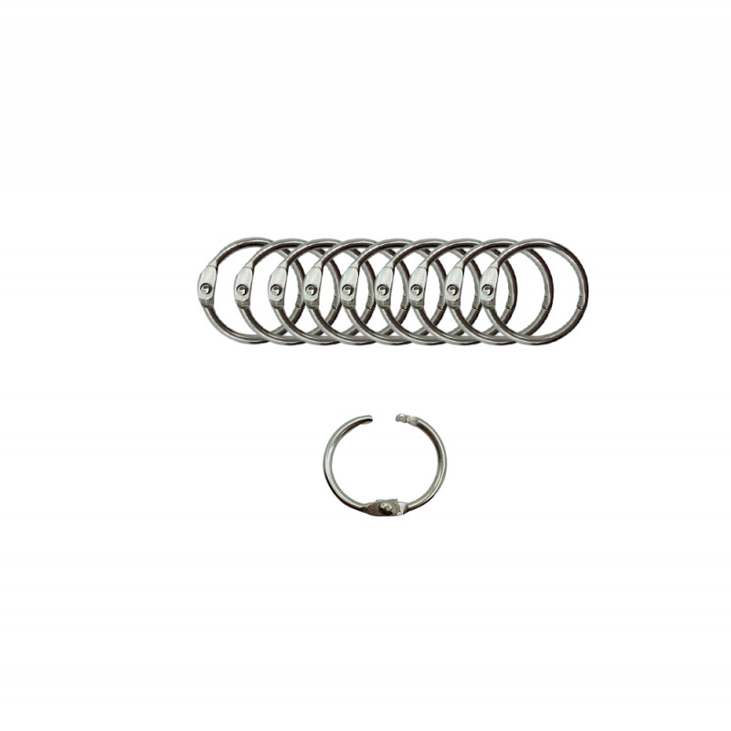 ARGOLA PRATEADA EM METAL PACOTE COM 10 PEÇAS 25MM  REF: AP1534702