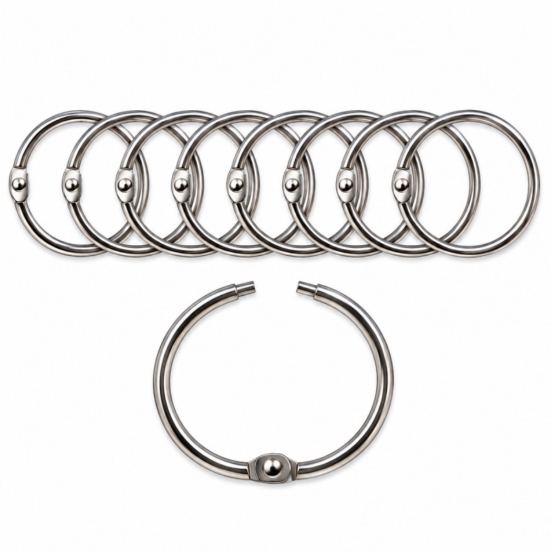 ARGOLA PRATEADA EM METAL PACOTE COM 8 PEÇAS 30MM  REF: AP1534703