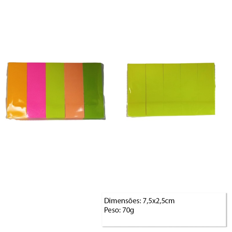 KIT 5 BLOCOS AUTOADESIVOS COM 100 FOLHAS CADA  REF: E5-5