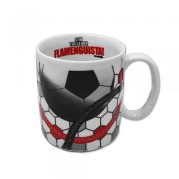 CANECA MODELO FLAMENGO EM PORCELANA 300ML REF: 49-300E