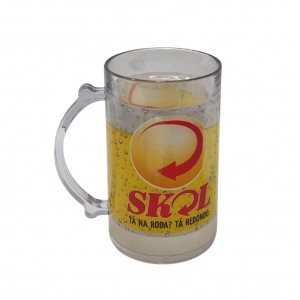 CANECA GEL MODELO BEER SKOL EM PLÁSTICO 460ML  REF: 22-440