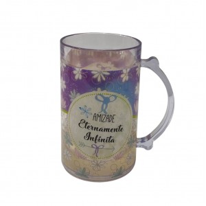 CANECA GEL MODELO AMIZADE EM PLÁSTICO 460ML  REF: 42-440