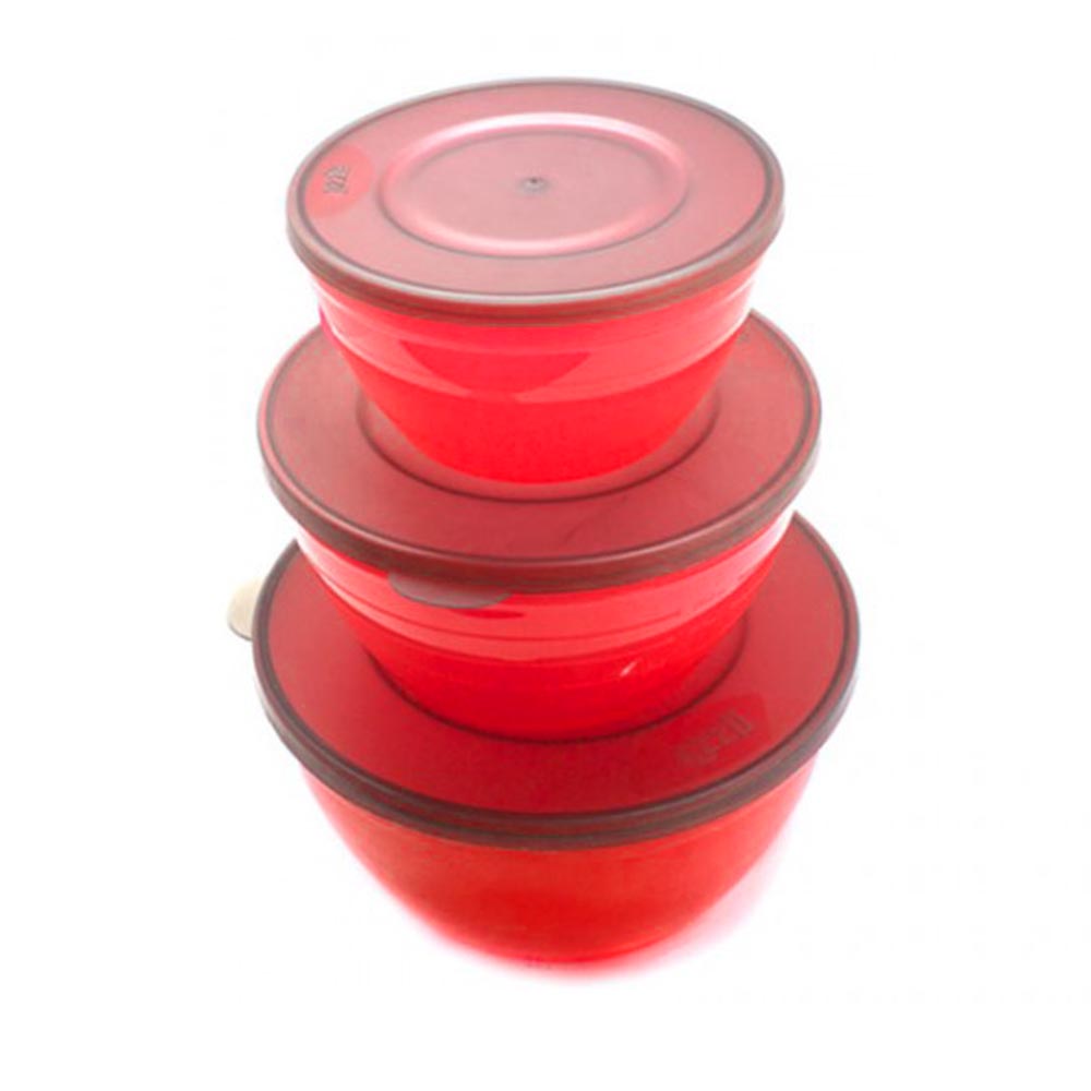 POTE BOWL C/3 PECAS COR: VERMELHO