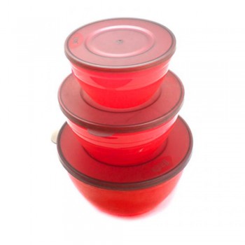 POTE BOWL C/3 PECAS COR: VERMELHO