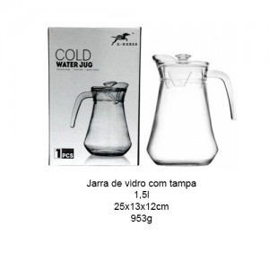 JARRA COM TAMPA EM VIDRO 1,5L REF: 16111/184 JARRA COM TAMPA EM VIDRO 1,5L REF: 16111/184