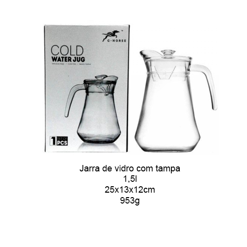 JARRA COM TAMPA EM VIDRO 1,5L REF: 16111/184 JARRA COM TAMPA EM VIDRO 1,5L REF: 16111/184