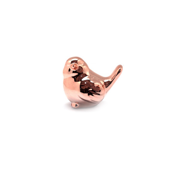 ENFEITE MINI PASSARO ROSE