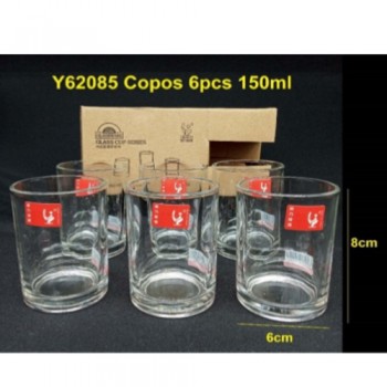 COPOS DE VIDRO 6PCS 150ML REF:Y62085 