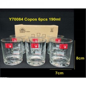 COPOS DE VIDRO 6 PEÇAS 191ML  REF: Y70084