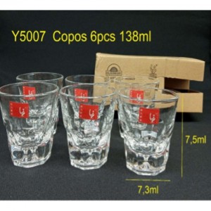 COPOS EM VIDRO 6PCS 138ML REF:Y5007