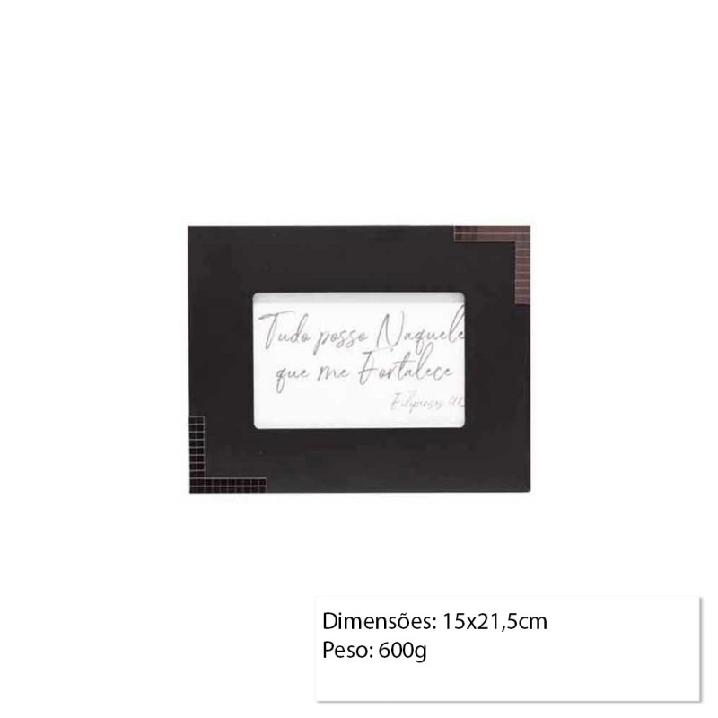 PORTA RETRATO MDF 15X21 PRETO E CHUMBO REF: PF-1240-6 PORTA RETRATO MDF 15X21 PRETO E CHUMBO REF: PF-1240-6