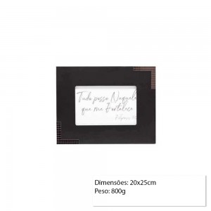 PORTA RETRATO MDF 20X25 PRETO REF: PF-1240-8