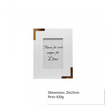 PORTA RETRATO MDF 20X25 BRANCO E DOURADO REF: PF-1244-8 PORTA RETRATO MDF 20X25 BRANCO E DOURADO REF: PF-1244-8