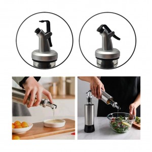 PORTA AZEITE E VINAGRE EM INOX E VIDRO 300ML  REF: MG-9022 PORTA AZEITE E VINAGRE EM INOX E VIDRO 300ML  REF: MG-9022