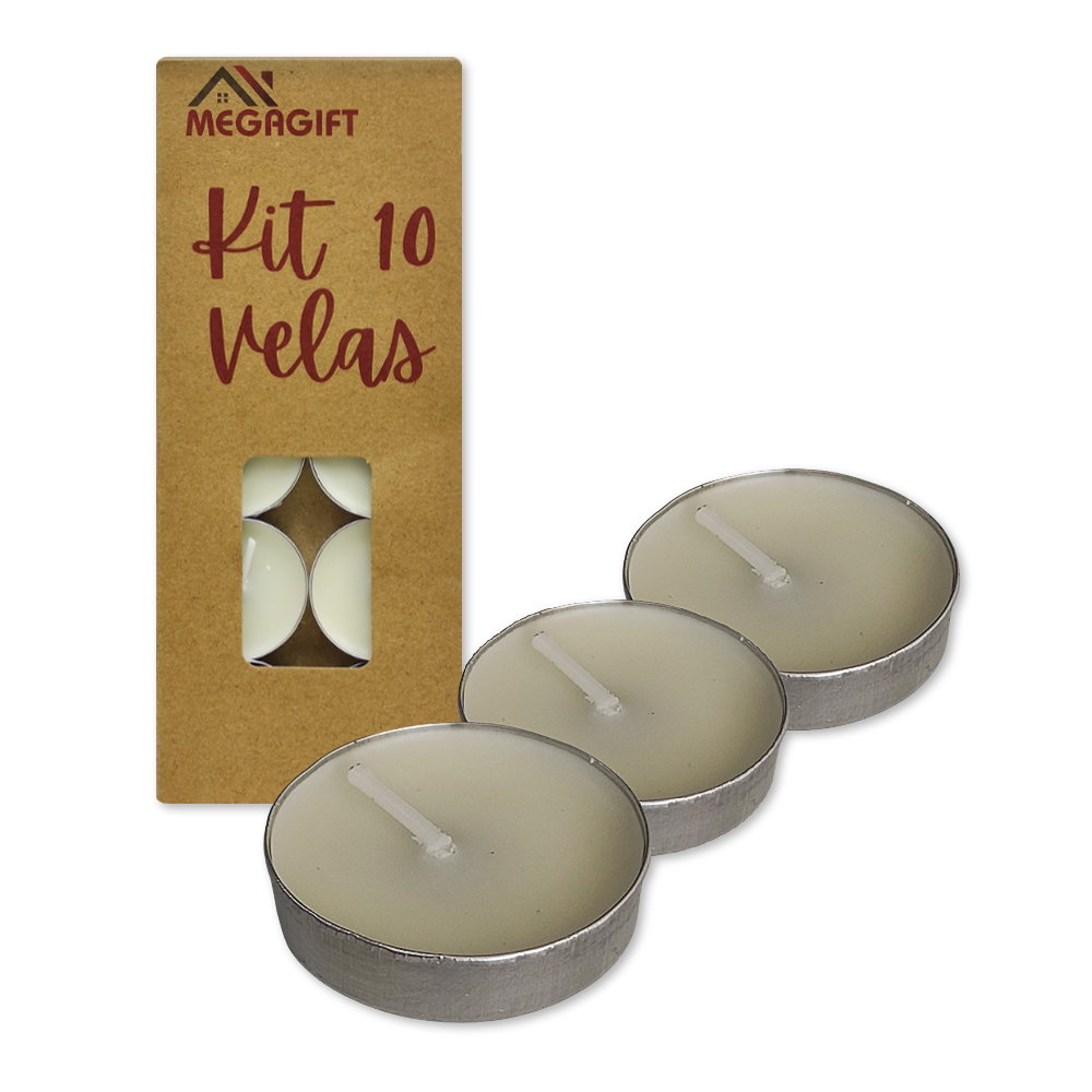 KIT 10 VELAS DECORATIVAS EM CERA REF: MG-9165