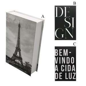 KIT COM 3 CAIXAS DECORATIVAS "LIVRO FALSO" EM PAPEL REF: DV80013