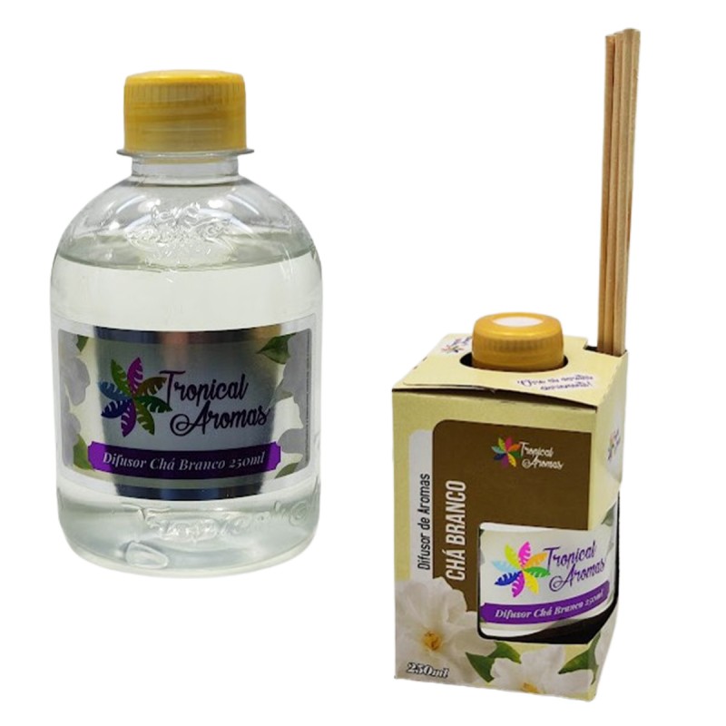 AROMATIZANTE DIFUSOR TROPICAL 250ML CHÁ BRANCO REF: 1232 AROMATIZANTE DIFUSOR TROPICAL 250ML CHÁ BRANCO REF: 1232