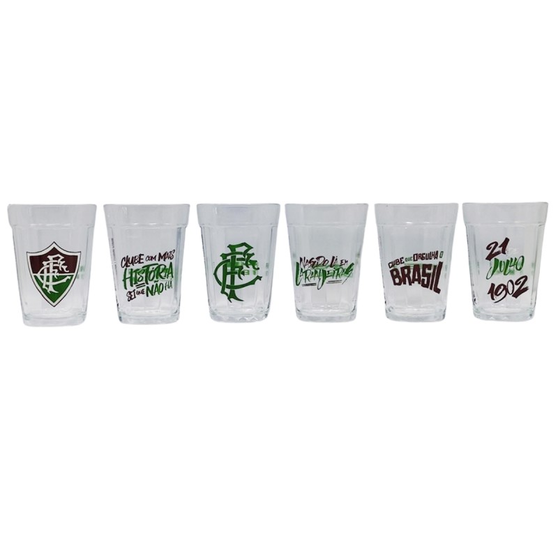KIT 6 COPOS AMERICANO 190ML MODELO FLUMINENSE EM VIDRO REF: 2916035